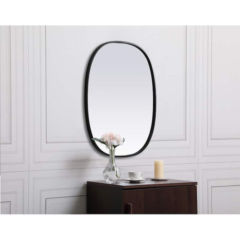Indigo Home Metal Frame Oval Mirror 24x30 Inch