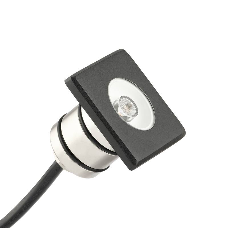 Kichler Lighting LED Mini All-Purpose Square Trim in Black Brass, Landscape Lighting, (2.5" x .25" x 2.5"), 16147BKB - 0.25