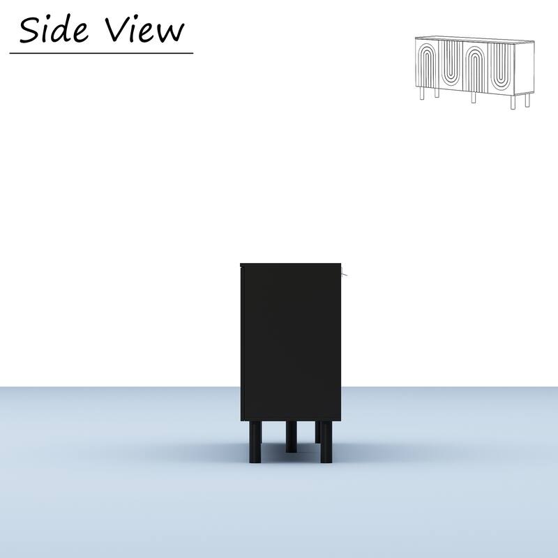 White Sideboard Bookcase Kitchen Cabinet Buffet Credenza End Table Whie/Black