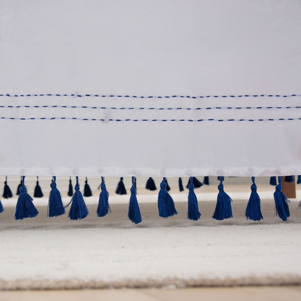 Rizzy Home Rowan Tassle Striped Crib Skirt - 26" X 51"