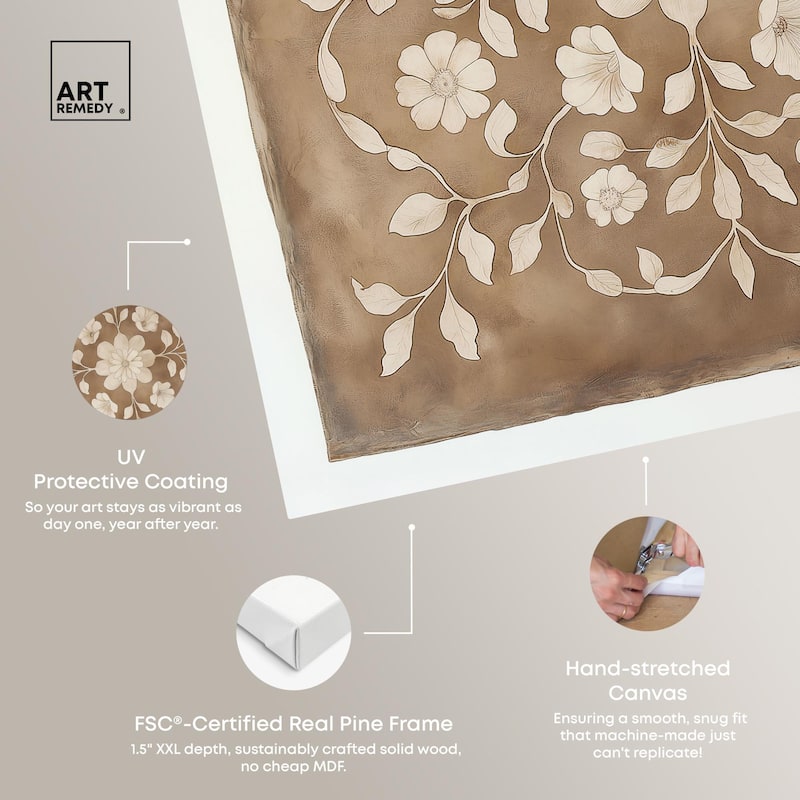 Floral Mandala Canvas by Art Remedy, Gallery Wrapped