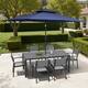 Option Set of 9 - Grey Table with Navy Blue Umbrella