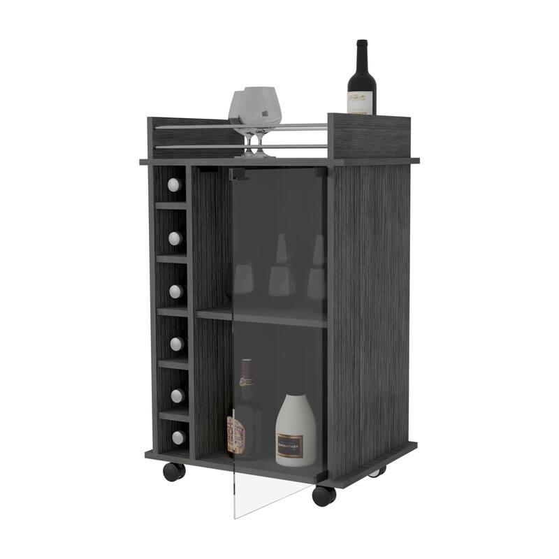 Savannah 6-Bottle 3-Shelf Bar Cart