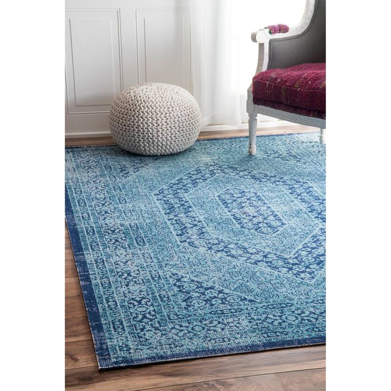 Nuloom Vintage Persian Distressed Area Rug - 5' x 7'5" - Blue