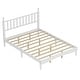 preview thumbnail 6 of 25, Queen Size Wood Platform Bed with Gourd Shaped Headboard, Retro Style Platform Bed with Wooden Slat Support, White