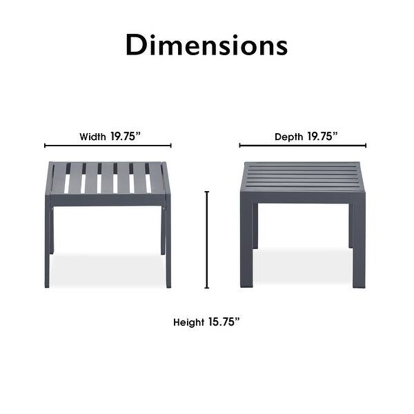 Tommy Hilfiger Monterey Outdoor Side Table, Gray Gunmetal