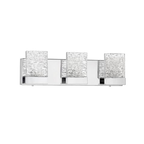 Astron 3-Light-LED Chrome Vanity Light with Glass Shade