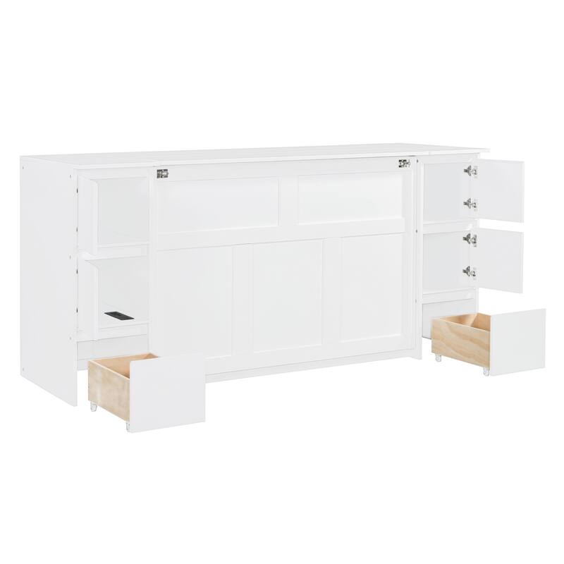 Murphy Bed with Drawers, Cabinets and USB Ports