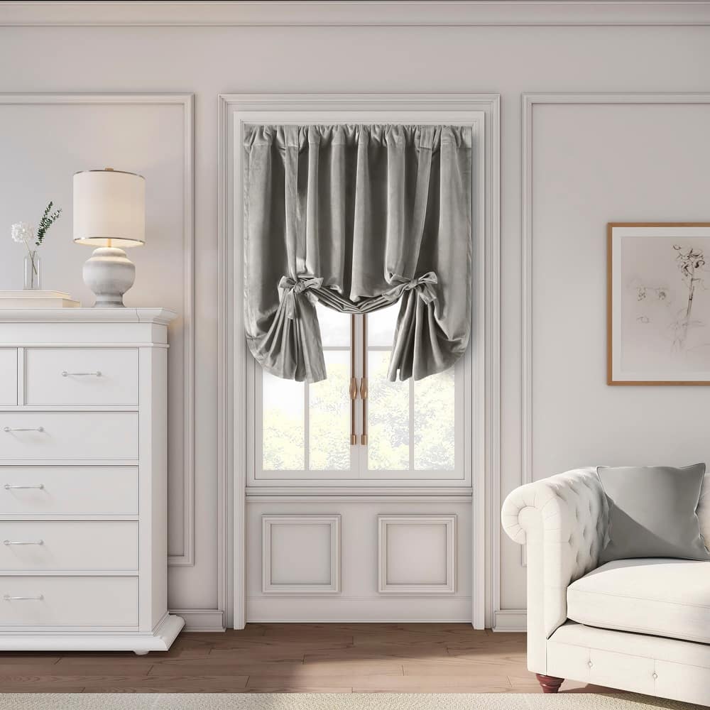 Premium Velvet Lined Rod Pocket Curtain Tie Up Panel