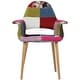 preview thumbnail 24 of 71, Organic Upholstered Fabric Modern Armchair with Natural Wooden Legs for Dining Room Office or Accent Lounge Side Chair
