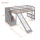 preview thumbnail 8 of 6, Grey Stairway Twin Size Loft Bed with Two Drawers and Slide