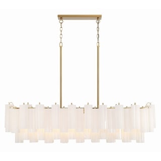 Addis 14 Light Aged Brass Chandelier - 51.75"W x 14.25"H x 14"D