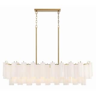 Addis 14 Light Aged Brass Chandelier - 51.75"W x 14.25"H x 14"D