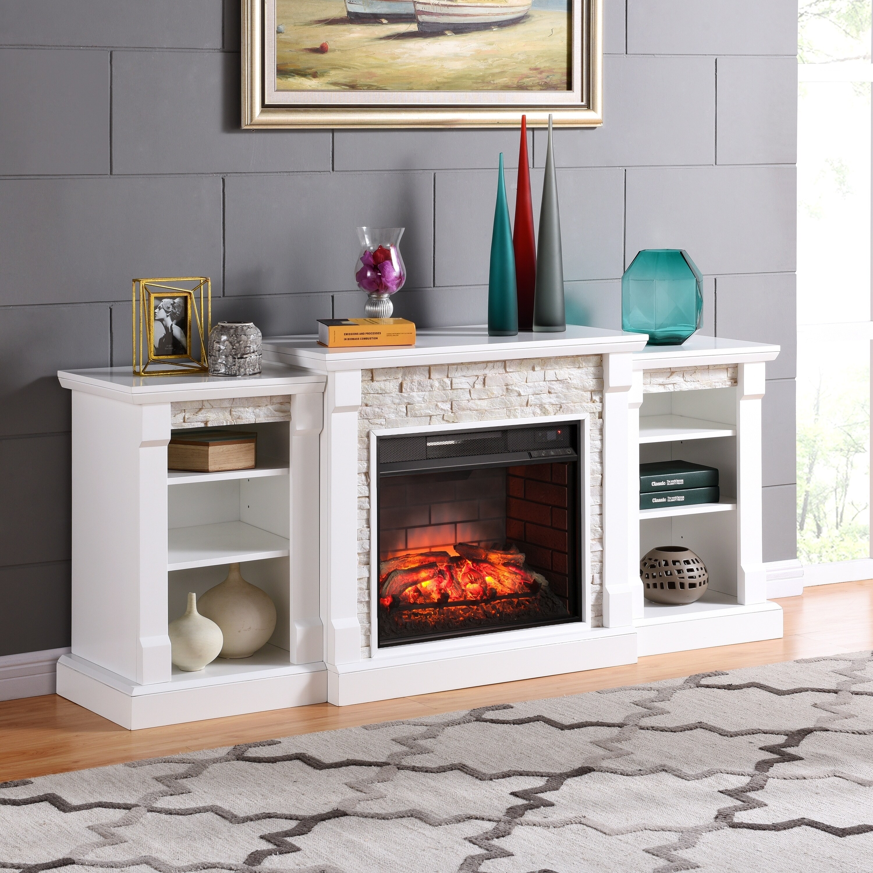 Shop Copper Grove Marigold White Simulated Stone Infrared Electric