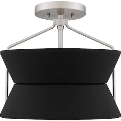 Nira 2-Light Brushed Nickel Semi-Flush Mount Light