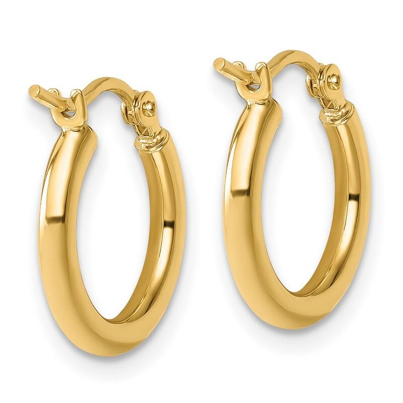 Curata 14k Yellow Gold Polished Hoop Earrings - 15x15mm
