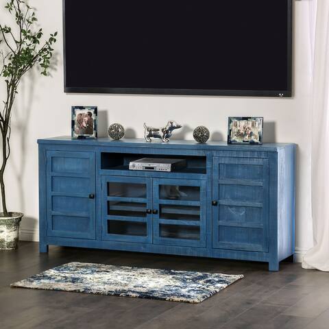 Furniture of America Jeulis Rustic 70" Multi-storage TV Console