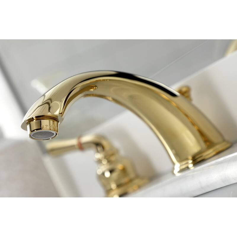 Magellan Deck Mount Widespread Bathroom Faucet with Brass Pop-Up
