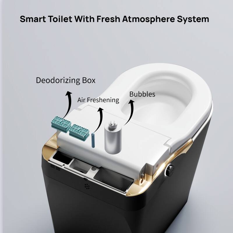 Modern Smart Toilet with Bidet. Auto Open Close. Auto Flush. Heated Seat. Warm Water. Dryer. Foam Shield
