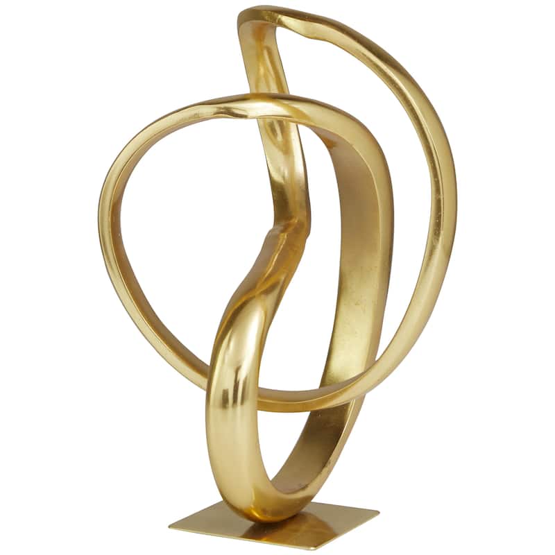 Aluminum Metal Abstract Decorative Sculpture - Dark Gray or Gold - Roche River Decor