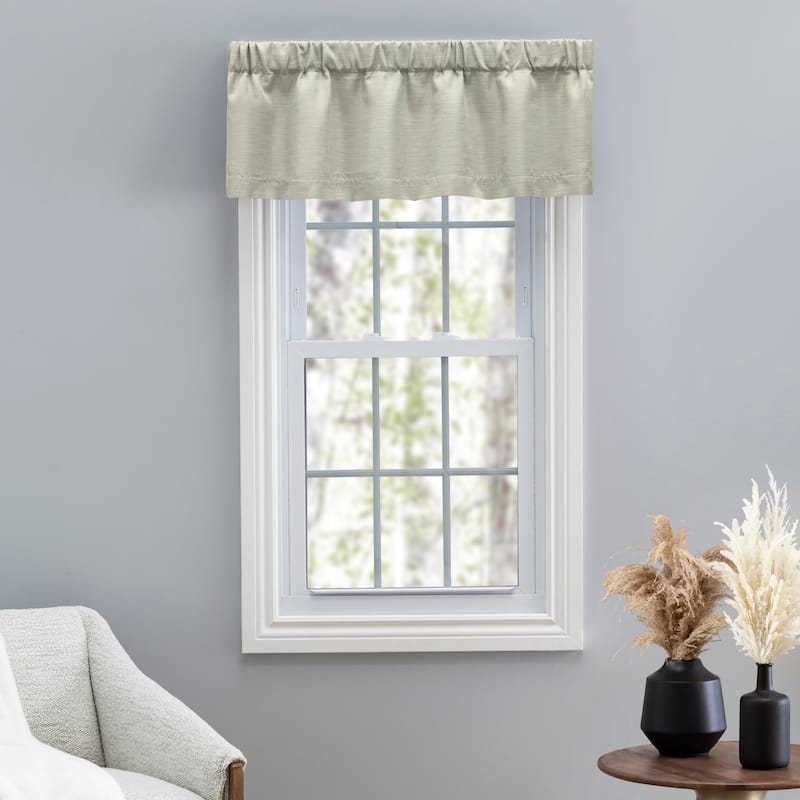 Premium Grasscloth Sheen Tailored Curtain Valance 54"W x 15"L - 54"W x 15"L - Sage