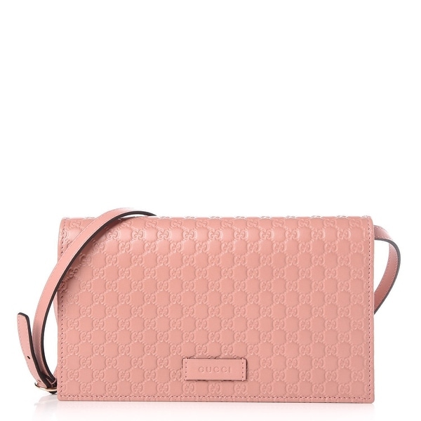 Shop Gucci Wallet Soft Pink Leather Microguccissima Cross Body Wallet Bag 466507 - On Sale ...