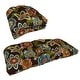 preview thumbnail 15 of 21, Rounded Back Tufted Indoor/Outdoor Settee Cushion Set (Set of 3) - 19 x 19 Annie Chocolate