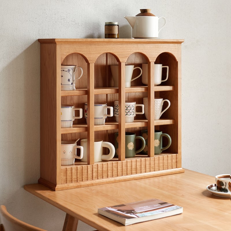 GDFStudio - Marcellus One-Piece Cherry Solid Wood Rack with Timeless European Charm