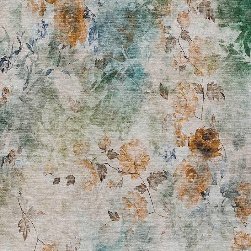 HomeRoots Floral Transitional Rectangle Outdoor Rug