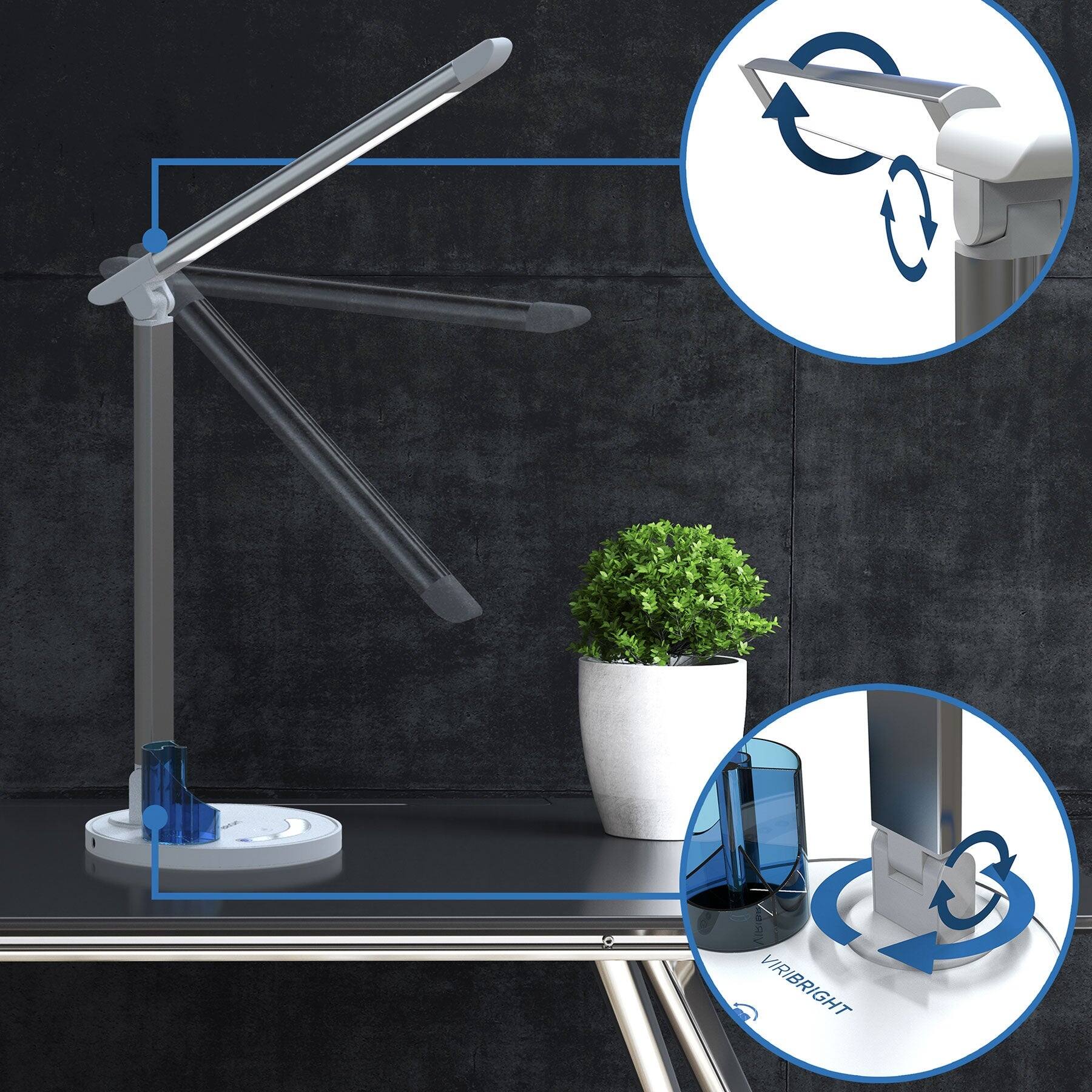 Viribright Modern LED Desk Lamp with Touch Controls & USB Charge Port