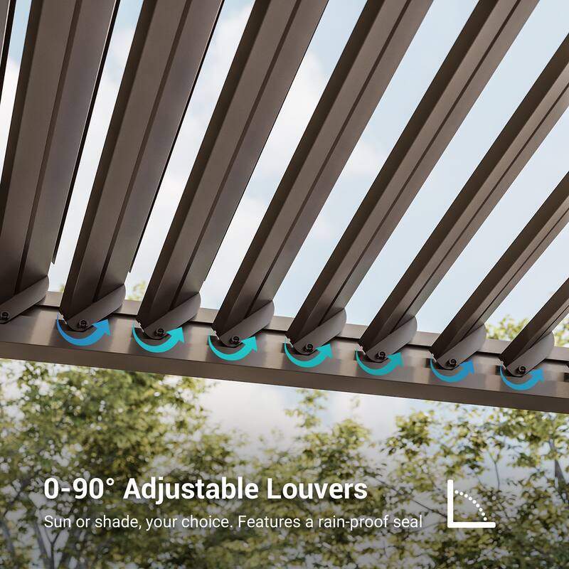 Aluminum Steel Pergola, Outdoor Pergola with Adjustable Roof
