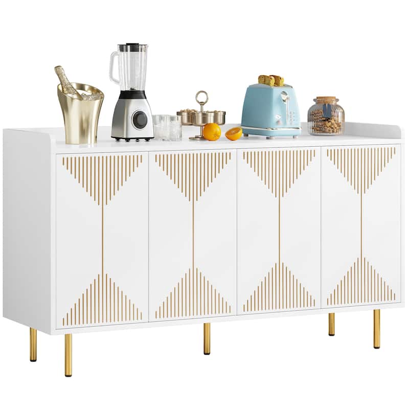 Moasis Modern Sideboard Buffet Cabinet with Storage, 55'' Kitchen Storage Cabinet Coffee Bar Cabinets for Dining Room