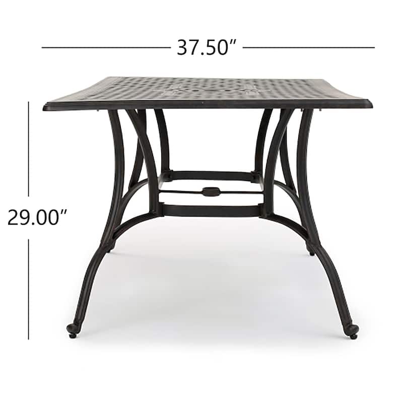 Alfresco Cast Aluminum Patio Dining Table by Christopher Knight Home - 67.50 L x 37.50 W x 29 H