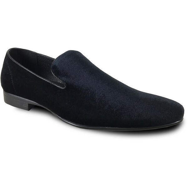 BRAVO Men Dress Shoe KLEIN-7 Loafer Shoe Black Velvet with Leather Lining