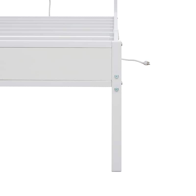 Bamboo Wood Platform Bed/Mid-Century Modern Bed Frame with Tall Headboard/Wood Slat Support/No Box Spring Needed/Easy Assembly