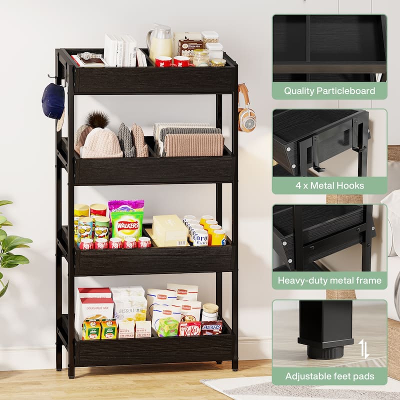 4-Tier Vegetable and Fruit Storage Retail Display Rack Stand