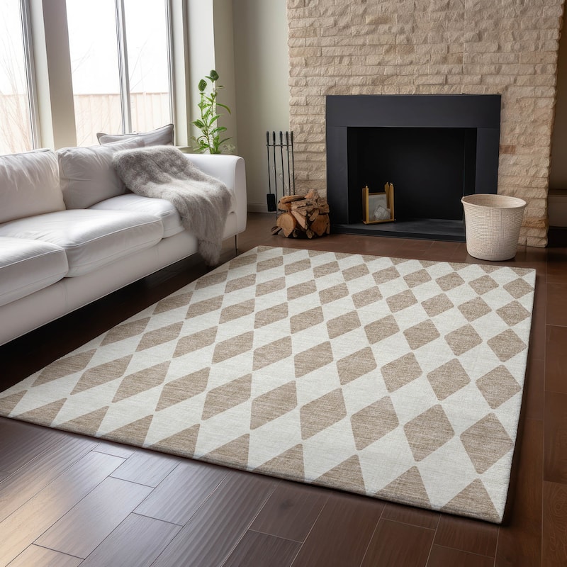 Premium Washable Super Soft Modern Diamond Mayfield Rug