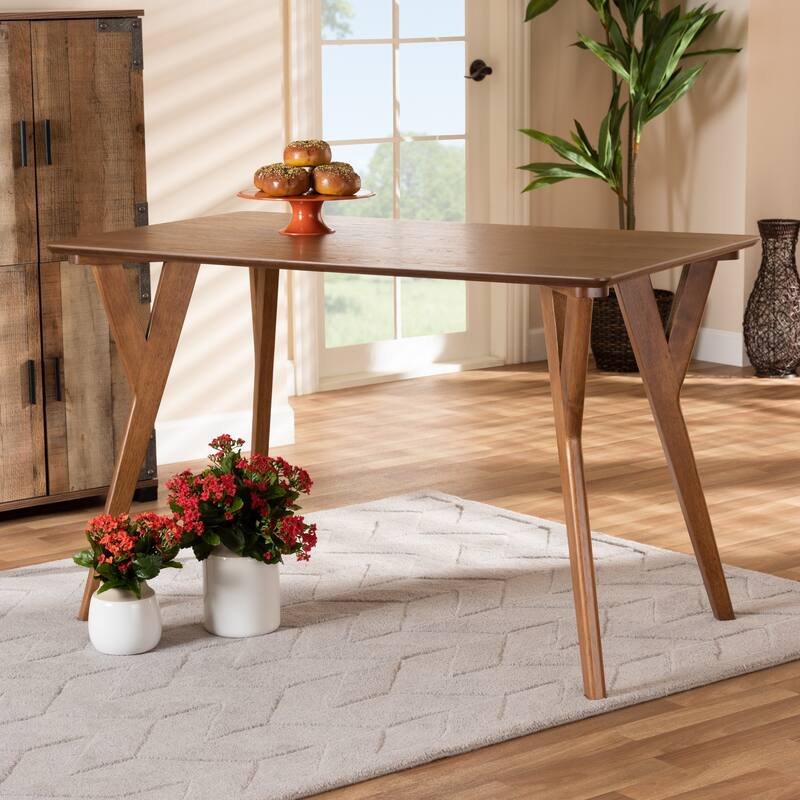 Sahar Walnut Brown Finished Wood Dining Table