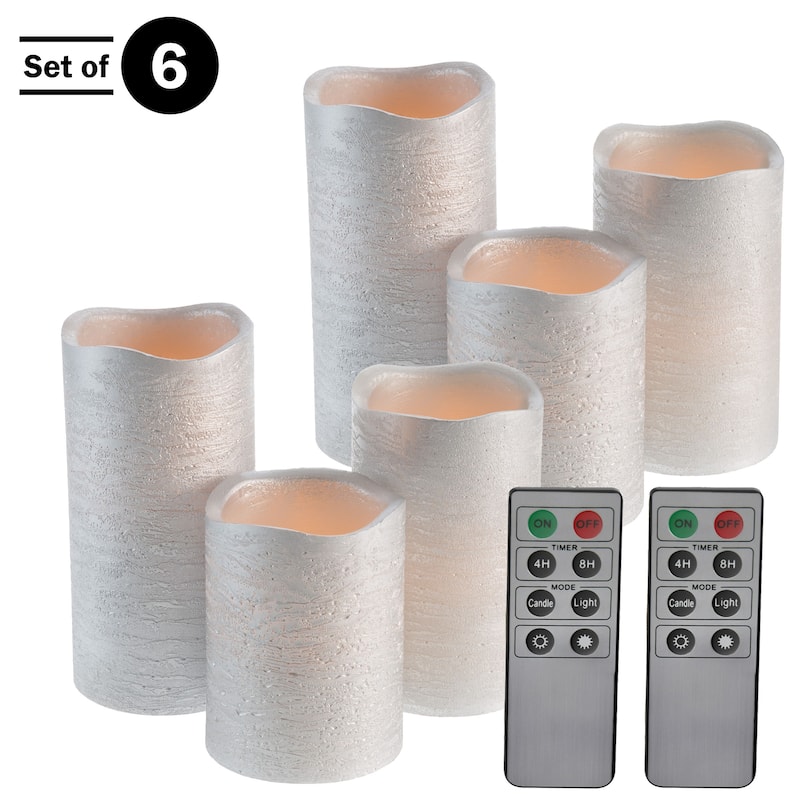 Windsor Home Flameless LED Candles - Set of 6 - Silver