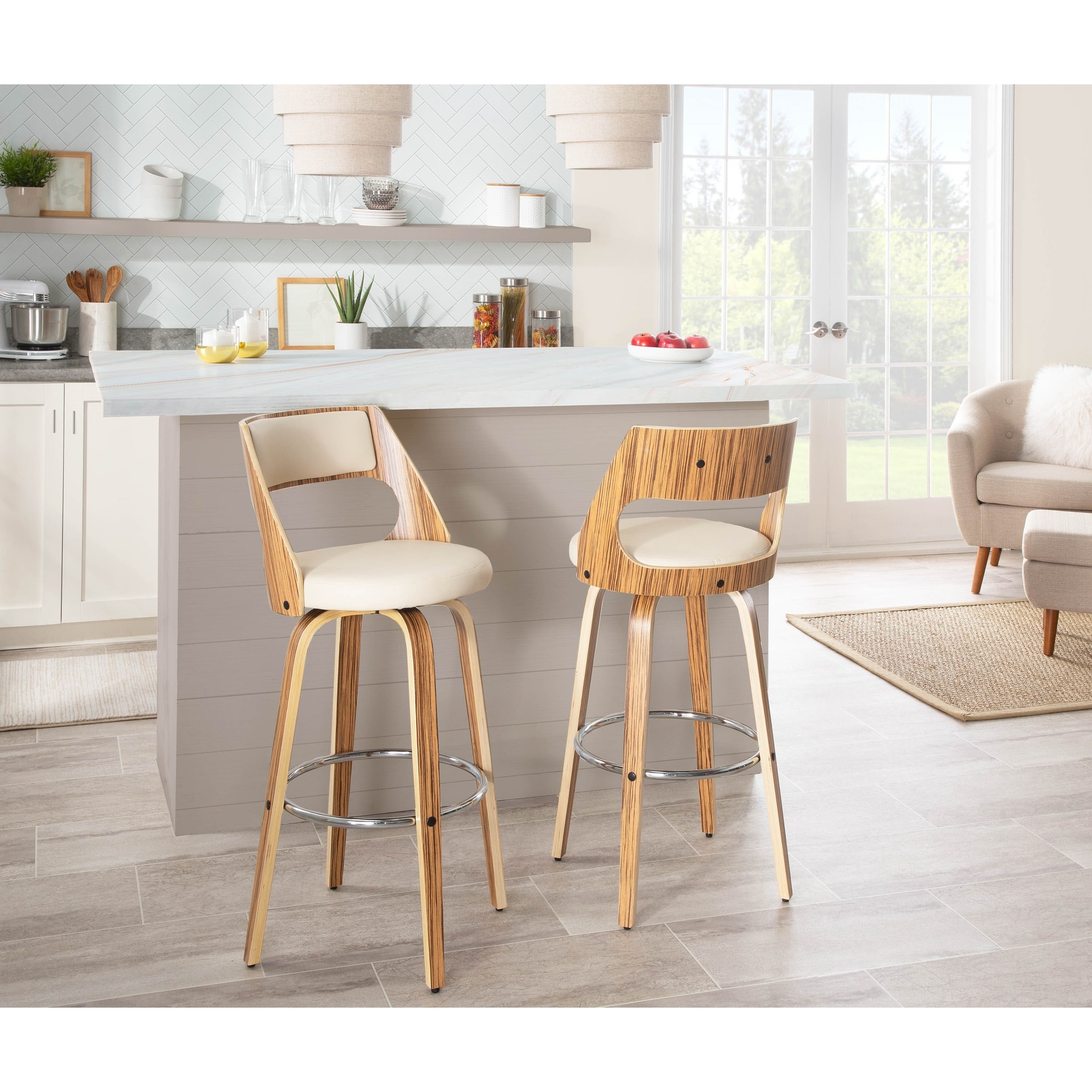 Carson Carrington Alingsas Mid century Modern Bar Stool Set of 2