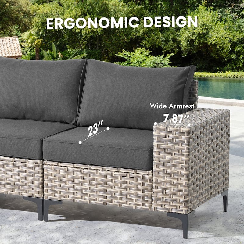 XIZZI Outdoor Patio Furniture Sectional Set with Swivel Chairs