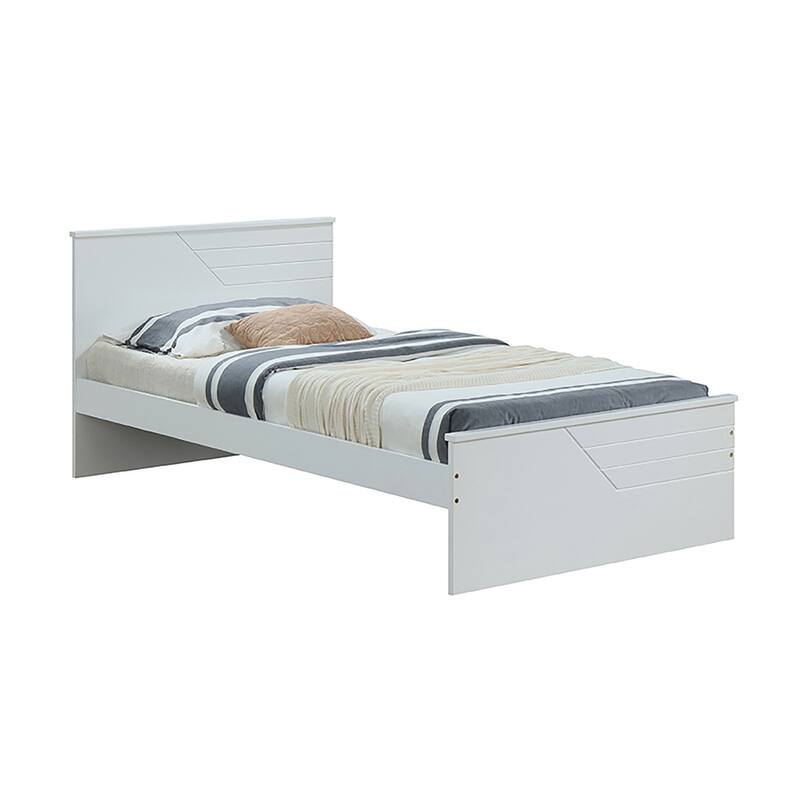 Aaron White Twin Bed with Low Profile Footboard