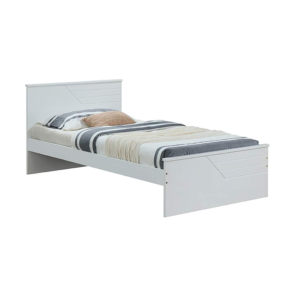 Aaron White Twin Bed with Low Profile Footboard