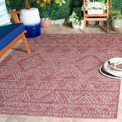 SAFAVIEH Courtyard Zhibek Indoor/Outdoor Waterproof Patio Backyard Rug