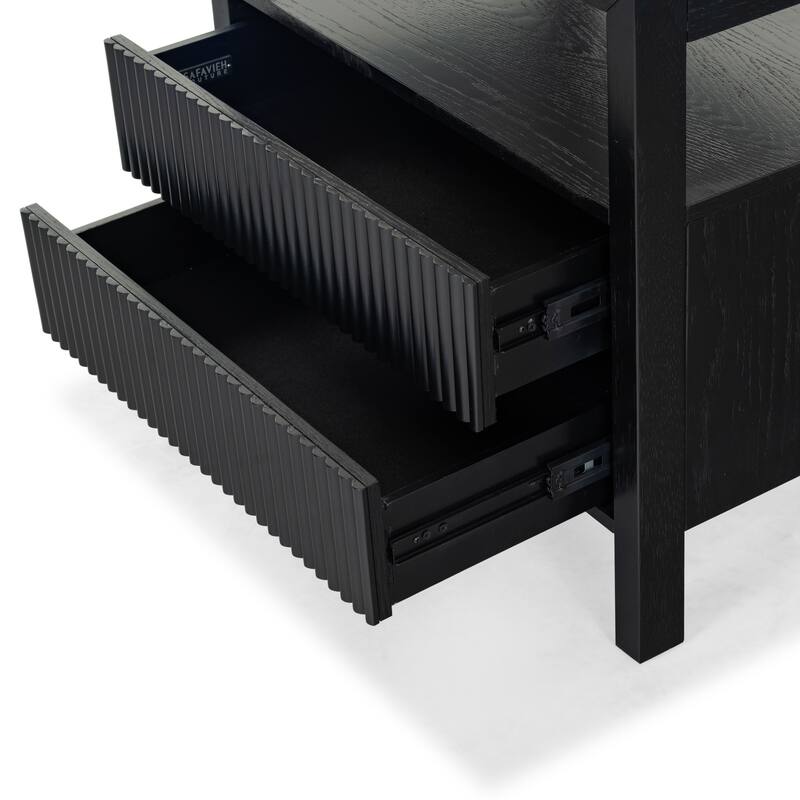 SAFAVIEH Couture Shelbie 2-Drawer Reeded Nightstand, Fully Assembled