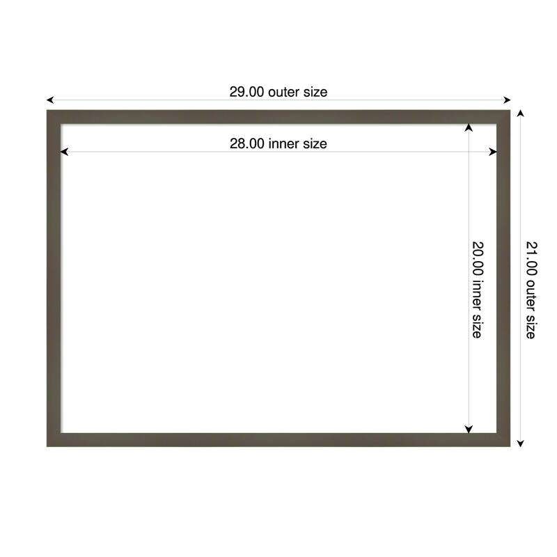 Amanti Art Svelte Clay Grey Framed Dry Erase Magnetic Board - 29 x 21 in - Svelte Clay Grey
