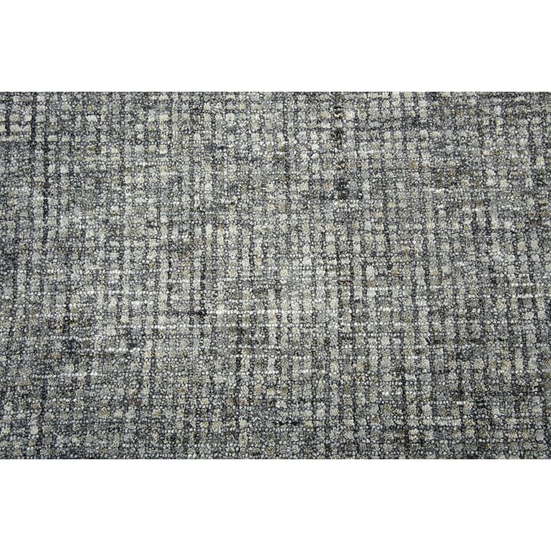 Alora Decor Storm Grey and Beige Hand-tufted Geometric Wool Rug