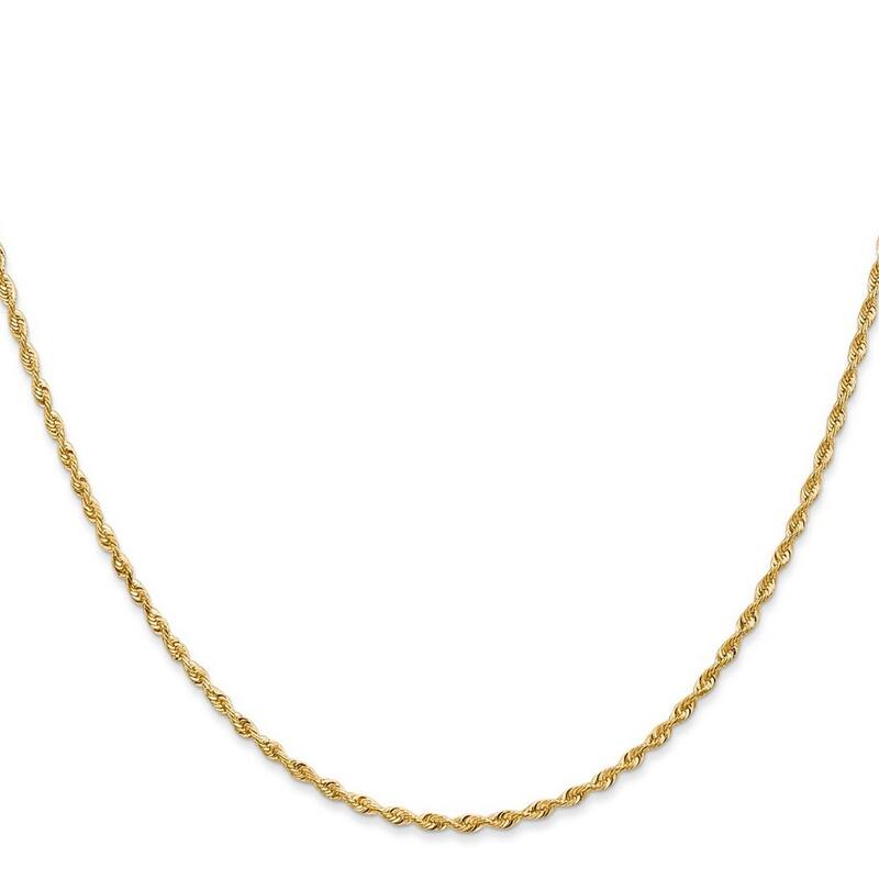 Curata Women's 14k Yellow Gold 1.84mm Sparkle-Cut Quadruple Rope Chain Anklet - 10 Inch