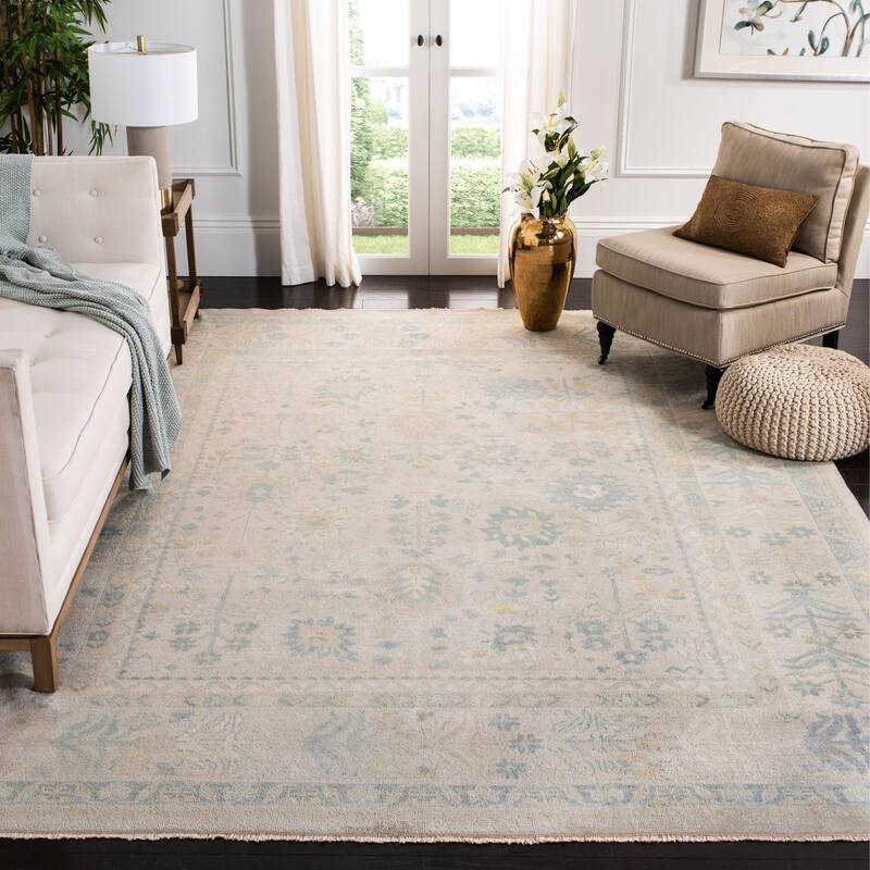SAFAVIEH Couture Hand-knotted Sultanabad Ludviine Traditional Oriental Wool Rug - 9' x 12' - Ivory/Blue