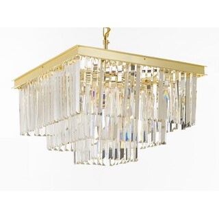 Retro Palladium Crystal Glass Fringe 3 Tier Chandelier Gold - Chandeliers For Bedrooms by Overstock.com